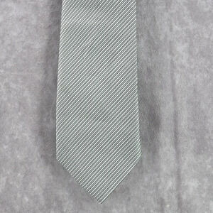 Kiss‎ Ties Gray Black Silver Stripe Microfiber Men's Neck Tie NWOT
